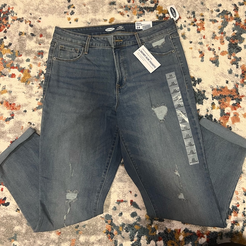 Old Navy Power Slim Straight Jeans BWT Size 14